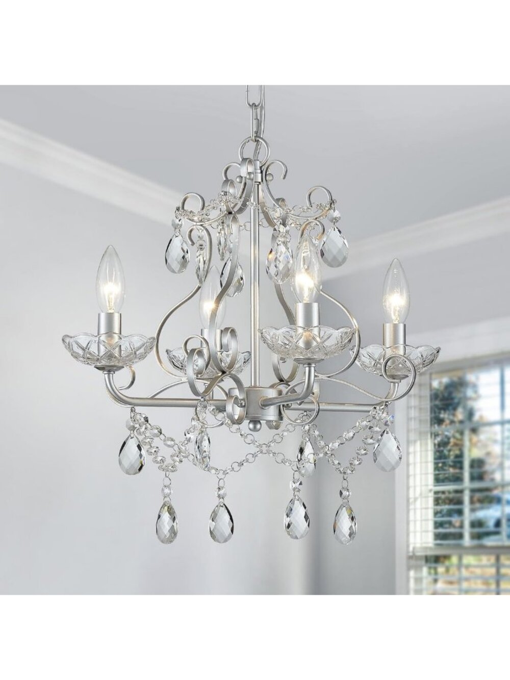 Modern Crystal Chandelier Pendant Light Fixture for Bedroom, Hallway, Kitchen